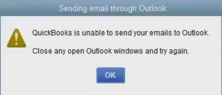 Error sending emails from QuickBooks