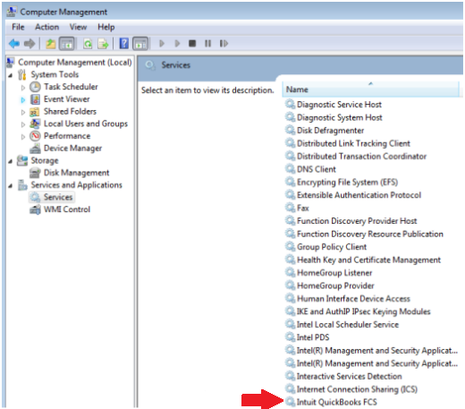 QuickBooks FCS Service is disabled