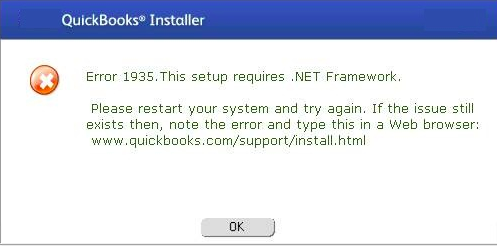 QuickBooks Installation Error 1935 on Windows due to Microsoft .Net Frameworks