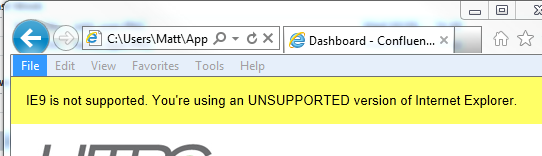 QuickBooks does not work with your version of internet explorer