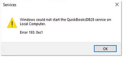 Error 193: 0xc1 while trying to open QuickBooks