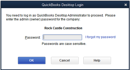 Remove QuickBooks Password