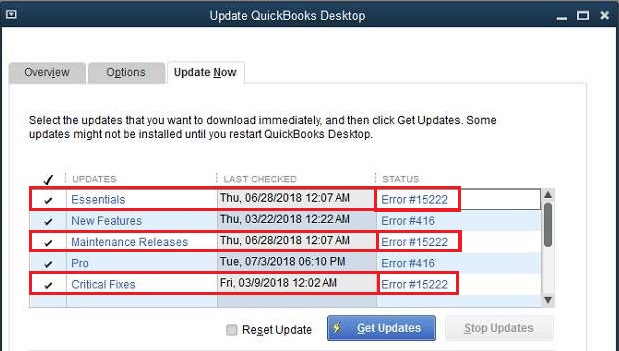 QuickBooks Desktop Pro Error 15222