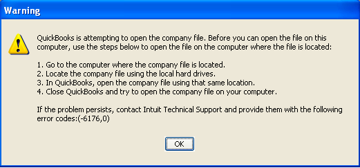 QuickBooks Company File Error 6176 0