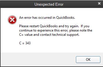 QuickBooks Pro Error C 343