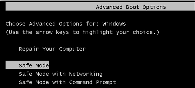 Windows Advanced Boot Options