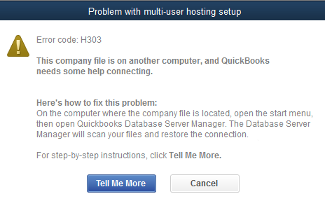 QuickBooks Company File Error H303