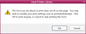 QuickBooks report can’t fit on printer page
