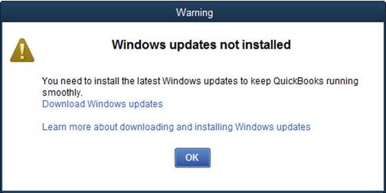 QuickBooks message update Windows