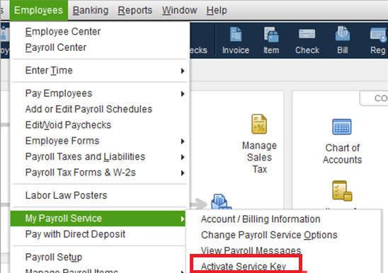 how to get quickbooks payroll service key