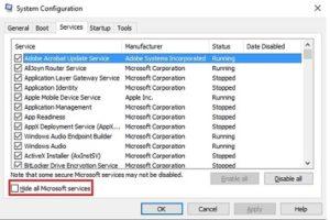 Hide all Microsoft Services in Windows