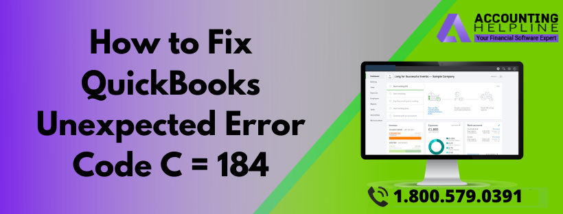 How to Fix quickbooks Unexpected Error Code C = 184