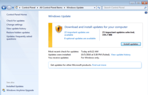 Install Windows 7 Updates