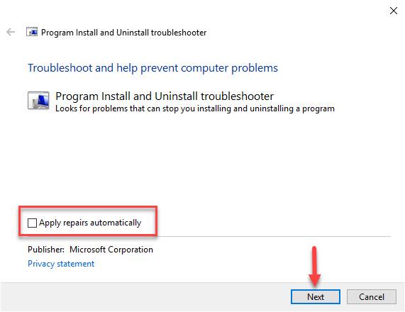 microsoft program install and uninstall troubleshooter