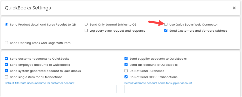 Setup QuickBooks web connector