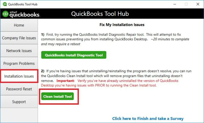 Reinstall QuickBooks using QuickBooks Clean Install Tool