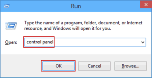 Run Control Panel from Command Prompt - Error 15106
