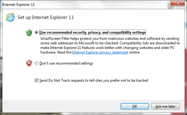 Set Up Internet Explorer