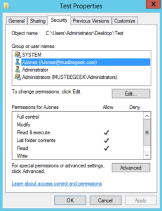 Limited Folder Access Permission in Windows