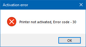 Printer Activation Error