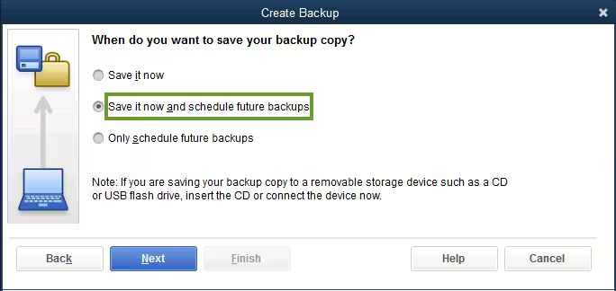 QuickBooks Backup your company file
