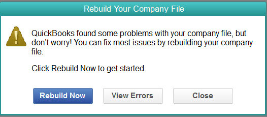 QuickBooks Rebuild Error