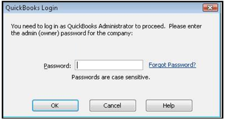 QuickBooks Sign in as the Administrator