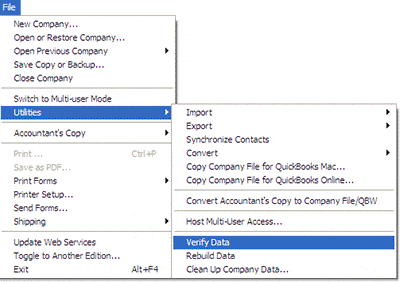 QuickBooks Verify Company File on Mac