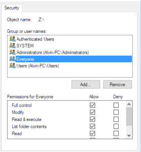 Windows Folder Access Permissions