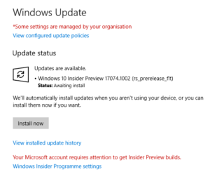 Windows Install Updates Now