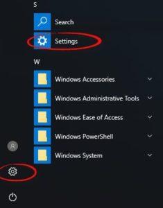 Windows Start Menu Settings