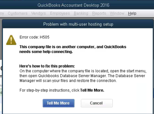 QuickBooks Error H505 Causes Troubleshooting Instructions