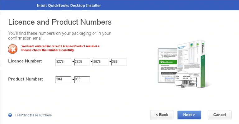 find quickbooks license and product number in quickbooks