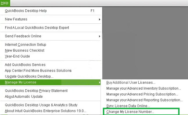 Change my license number