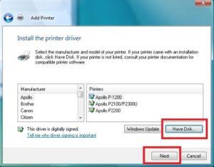 Install the Printer Driver