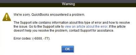 QuickBooks Desktop Error 6000 77