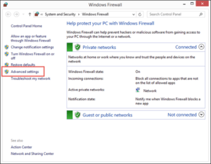 Windows Firewall Advanced Settings