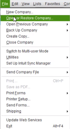 Open or Restore Company