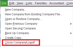 Close Company” or “Log Off