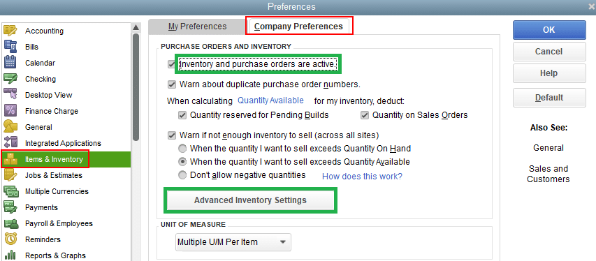 Inventory and Purchase Orders