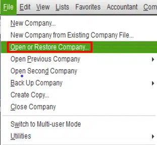 Open or Restore Company