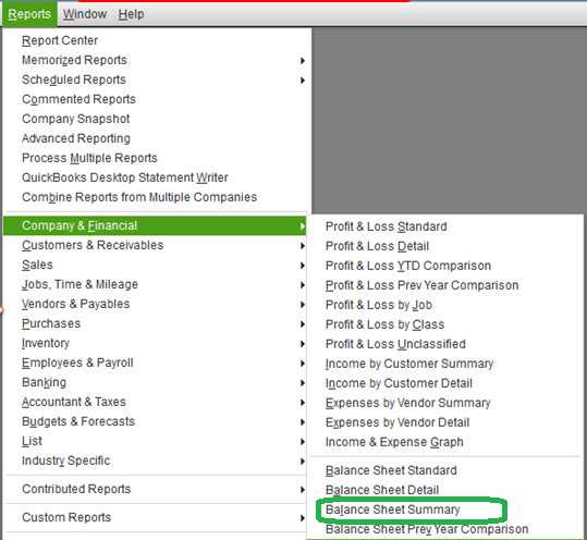 Balance Sheet Summary