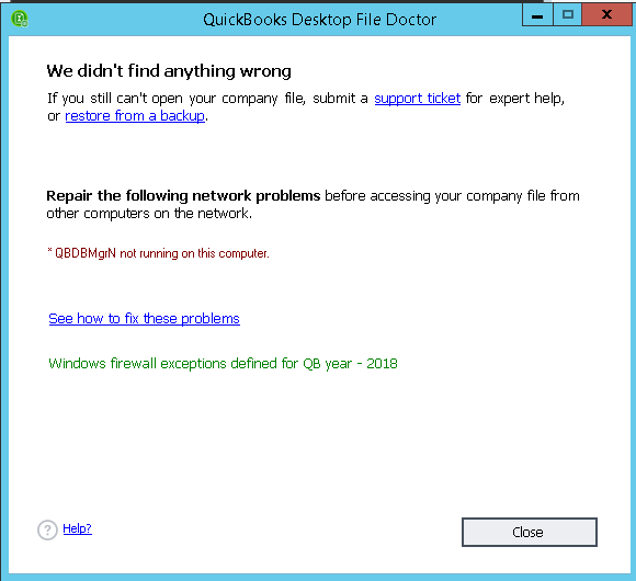 QBDBMgrN not running on this computer