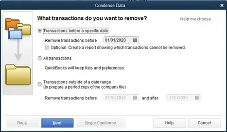 QuickBooks Condense Data Utility