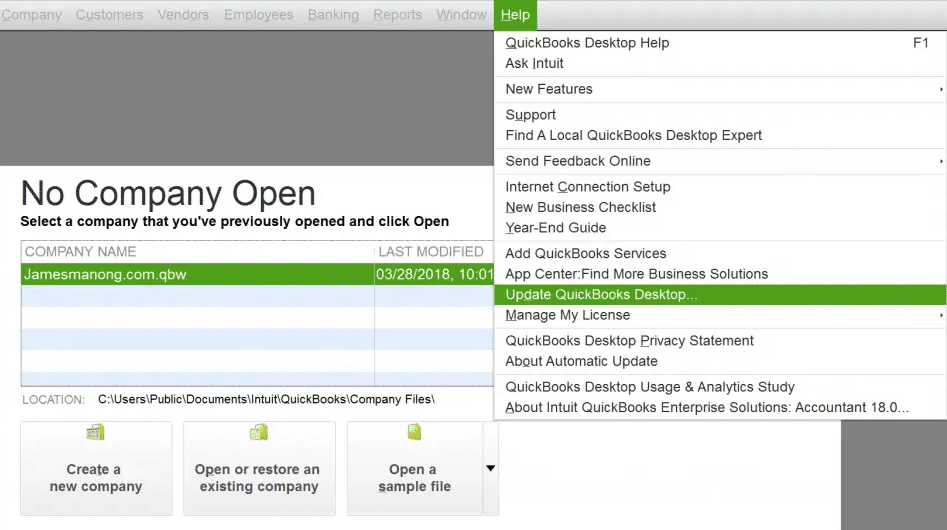 Update QuickBooks Desktop