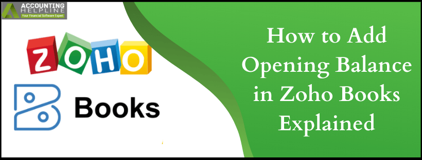 How to Add Opening Balance in Zoho Books