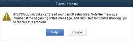 QuickBooks Error PS033