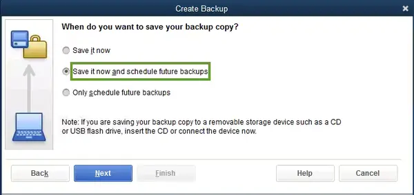 Backup your company file