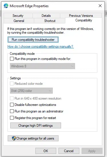 Run compatibility troubleshooter