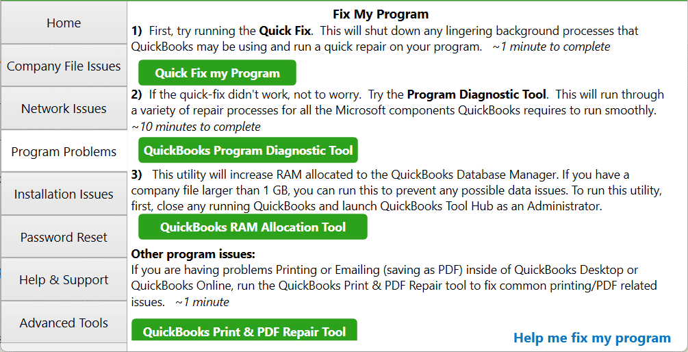 Quick Fix My Program